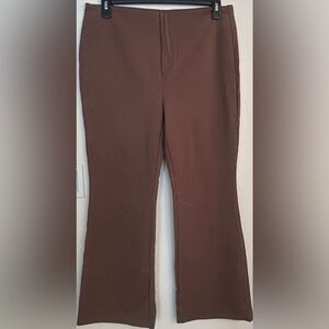 NWT Halara Flex High Waisted Back Side Pocket Slight Flare Work Pants Brown XL